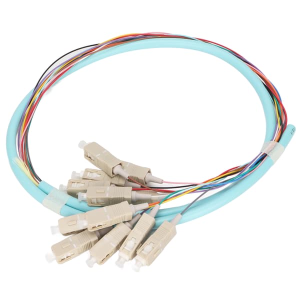 Fiberoptisk kabel 12 tråder Keramisk hylse Lavt innsettingstap Multimode optisk fiber patchkabel for instrumentering