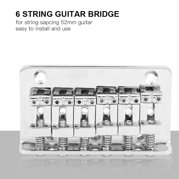 1 STK Fast 6-strengs bro bakstykke for 52 mm elektrisk gitarbass