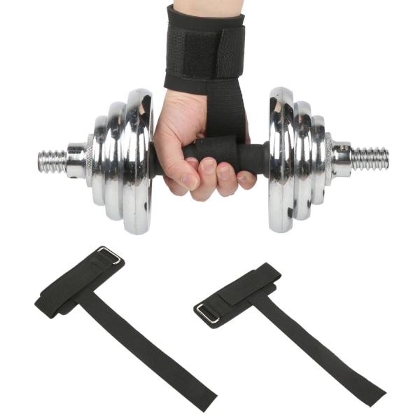 1 par håndledsbeskytter løftestropper til vægtløftning Bodybuilding styrketræning sort