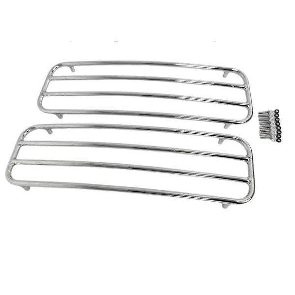 1 par motorcykel krom hårde sidetasker top skinner trim til