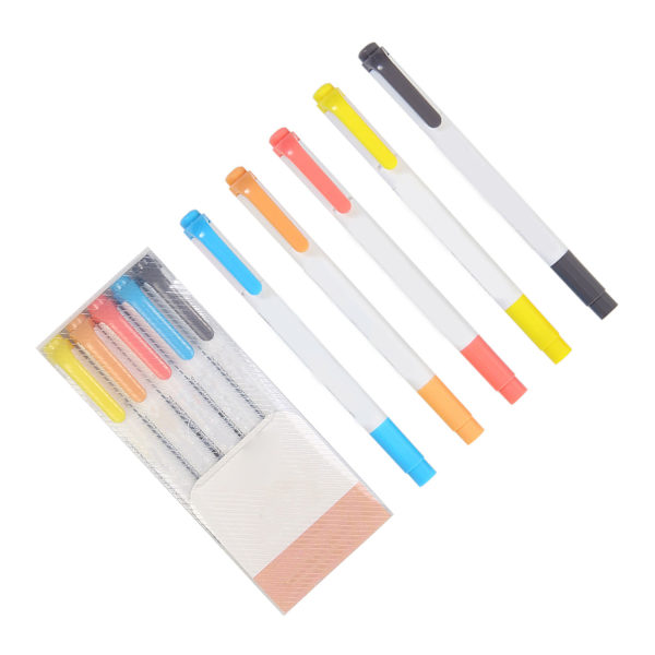 Dubbelsidig highlighter med tjock och tunn spets, anteckningsblock, ljusa färger, bärbar, bred applikation, anteckningspenna, typ C