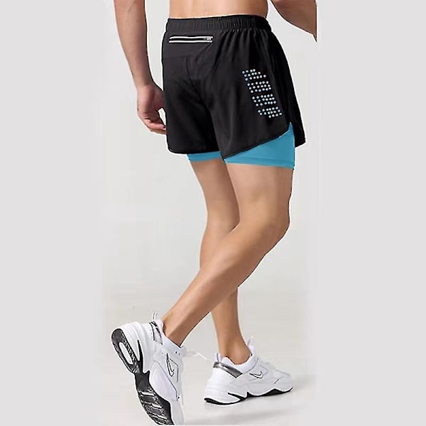Dubbeldäckade träningshorts: 2023 herrkläder för strand, jogging och gym L fluorescerande rosa