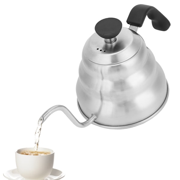 Rostfritt stål hushåll kaffedryp gåshals vattenkokare häll över kaffekanna tekanna 1000 ml