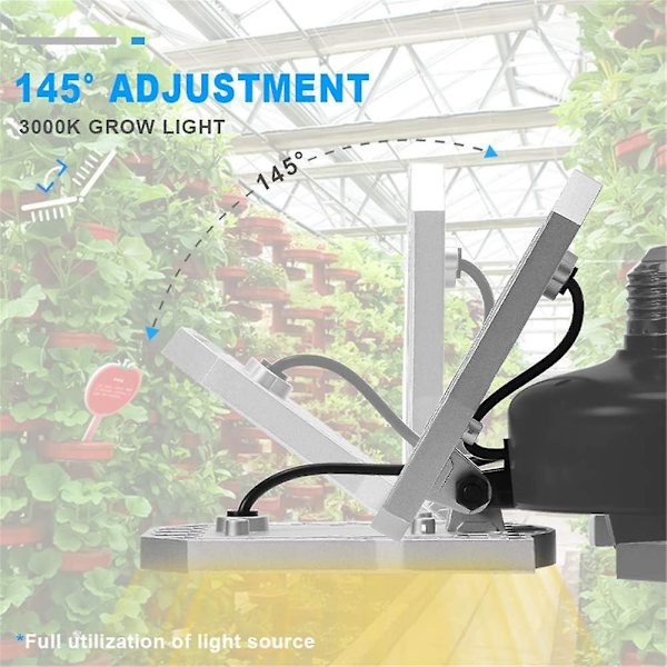 1000W E27 LED Grow Light Full Spectrum Phyto Lampe for planter, blomster, urter og drivhus