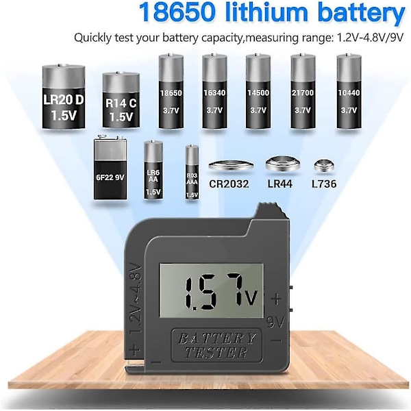 Litiumbatteritestare Portabel Digital Skärm Batterispänning