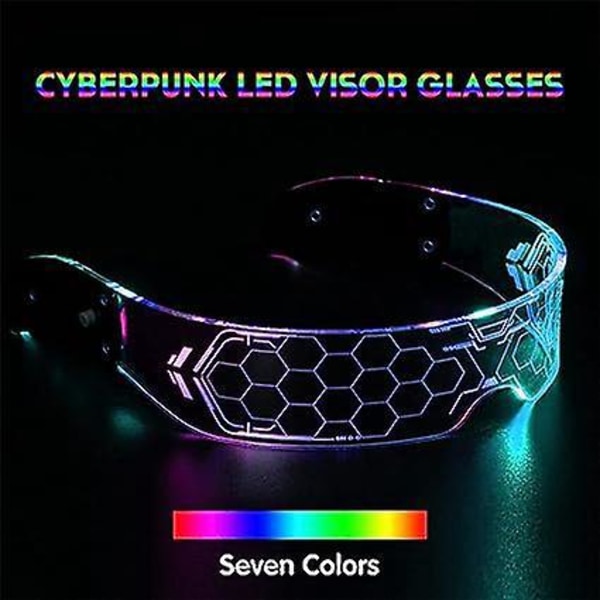 LED-valolasit, LED-visiirilasit Futuristiset elektroniset visiirilasit Täydelliset Cosplay-festivaaleille, Juhliin, Yökerhoihin, DJ:lle, Musiikkiin, Konsertteihin, Pukuihin