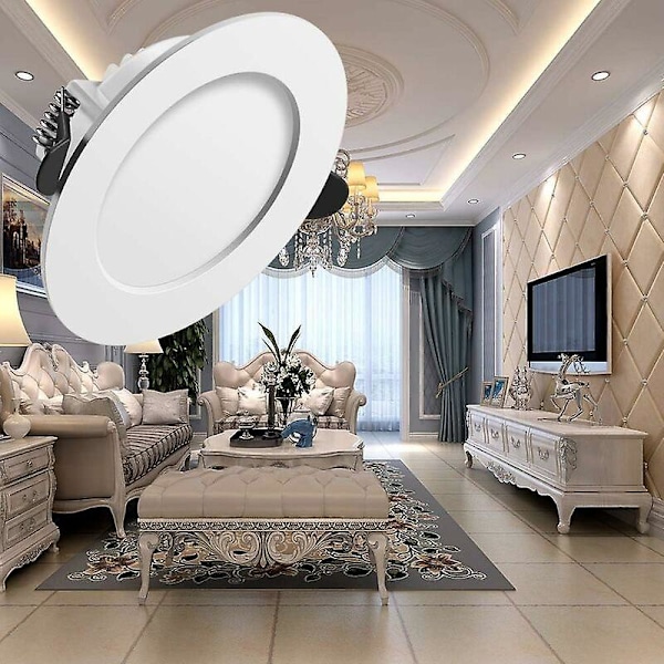 6 stk. 5W integrerede LED spotlights, kold hvid 6000K