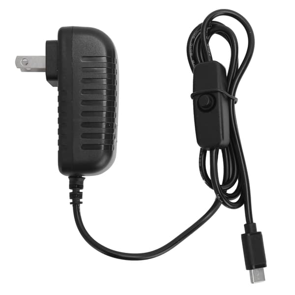 Strømforsyning for Raspberry Pi 4B 5V 3A TypeC-lader Strømadapter med av/på-bryter 100-240V (US-plugg)