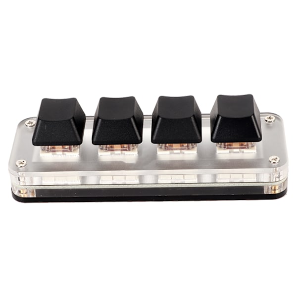 Röd Switch Makro Tangentbord Plug and Play Ergonomiska anpassade rattar USB minitangentbord för stationär PC 4 tangenter