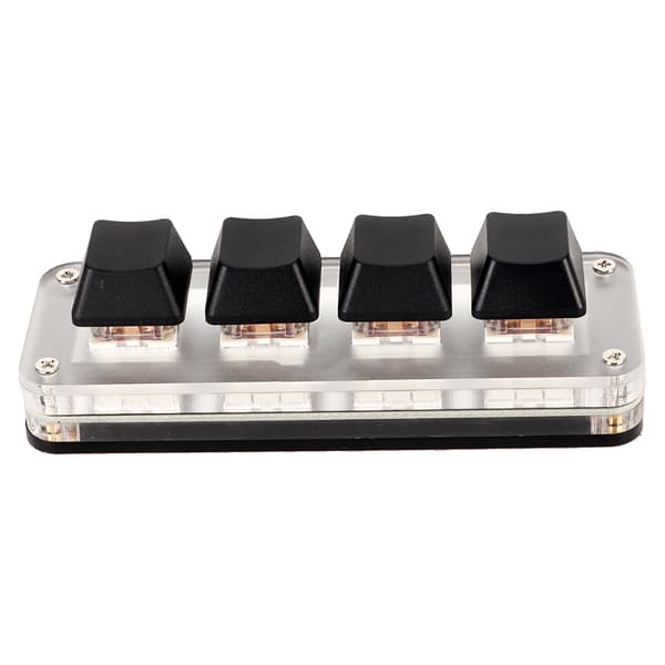 Rød Switch Makro Tastatur Plug and Play Ergonomisk Tilpassede Knapper USB Mini Tastatur til Desktop PC 4 Taster