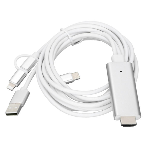 Kaapeliadapteri 3 in 1 HD-tila Laaja yhteensopivuus 1080P Ei asemaa vaadita High Definition Multimedia Interface -kaapeli 5V