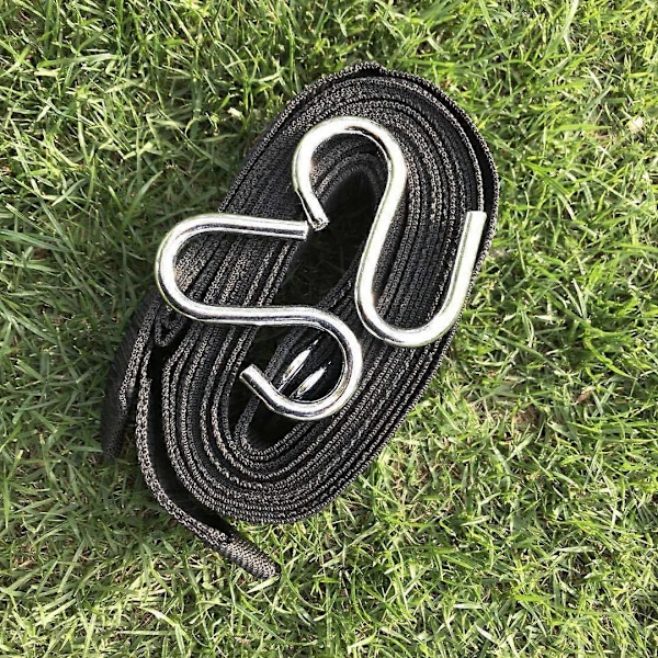 Lastkapacitet 250 kg - hængekøje træmonteringssæt inkl. 2 nylonreb webbing stropper 2,8 m lange 4,5 cm brede og 2 metal S-kroge