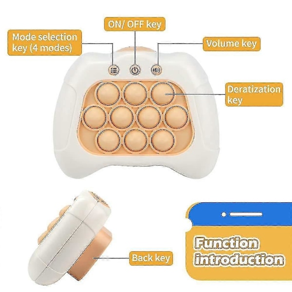 Multi-farvet Elektrisk Gennembruds Puzzle Pop It Konsol til Børn - Stress Relief Fidget Legetøj Orange