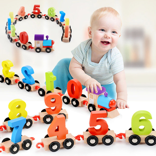 Nummer Tretog i Tre Preschool Leker Tidlig Pedagogisk Leker Bursdagsgaver for Barn Småbarn