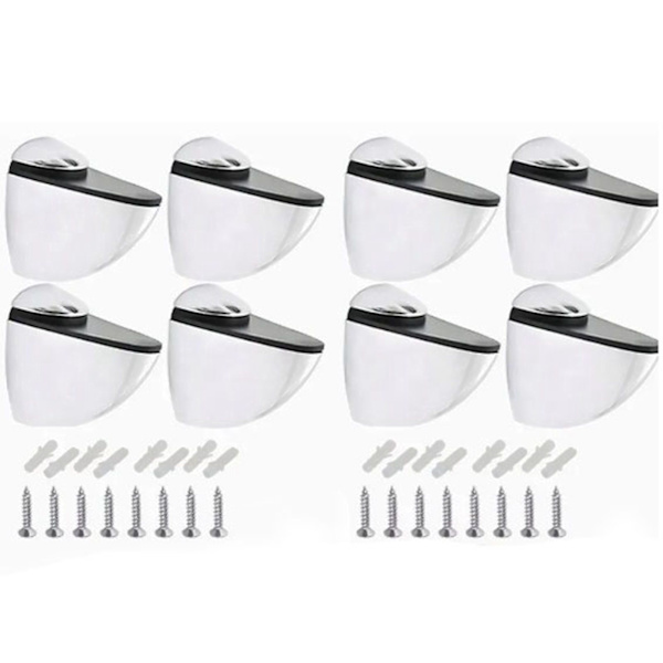 8 stk. glas klemmeholder til rammer hylde zink legering justerbar laminat plade beslag stik