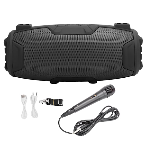 Bluetooth-högtalare subwoofer stereoljud utomhushögtalare USB med mikrofon svart
