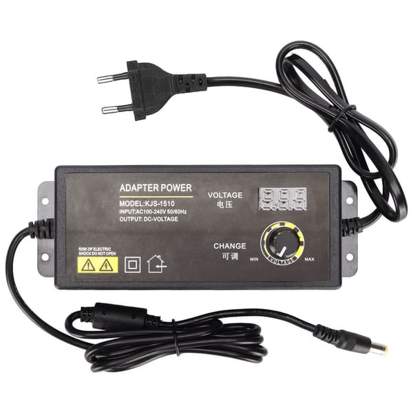 Strømadapter Justerbar Spænding Hastighedsregulering 90W 2.5A 3-36V LED Digital Display Adapter 100‑240VEU Stik