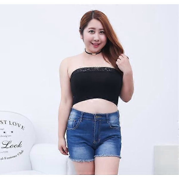 2 stk. Sexet Dame Tube Top Undertøj Stropløs Bandeau Crop BH Intimt Tøj Størrelse XXL