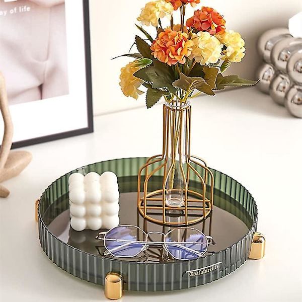 360 Rotating Green Makeup Organizer og parfumebakke til toiletvask og hudpleje