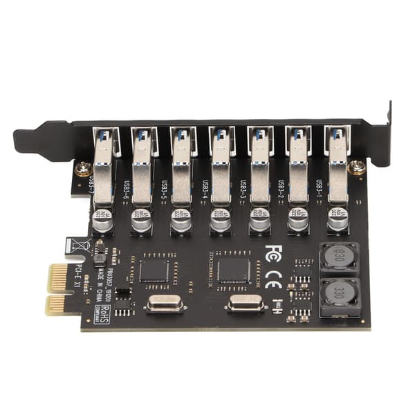 Adapterkort PCIE til USB 3.0 7 porter 5 Gbps Rask Overføringshastighet USB Modul Utvidelseskort 5V