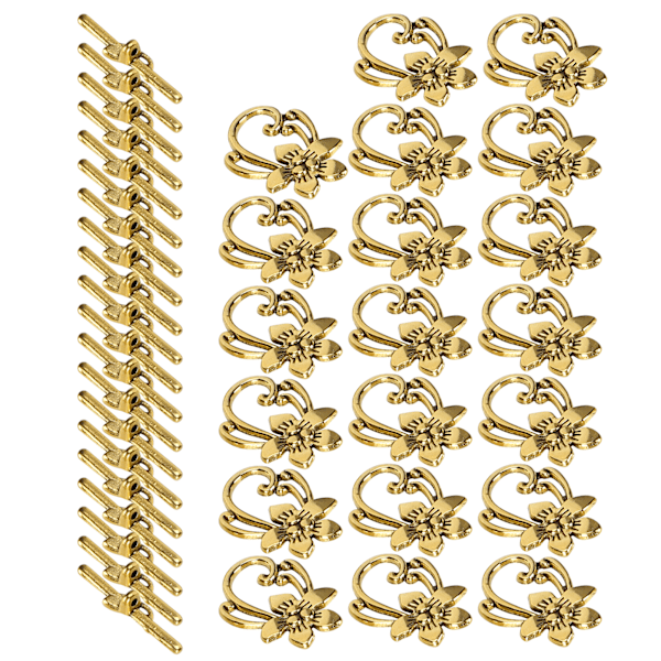 20 set armbandsspænde guld retro legering blomsterform OT spænde smykketilbehør