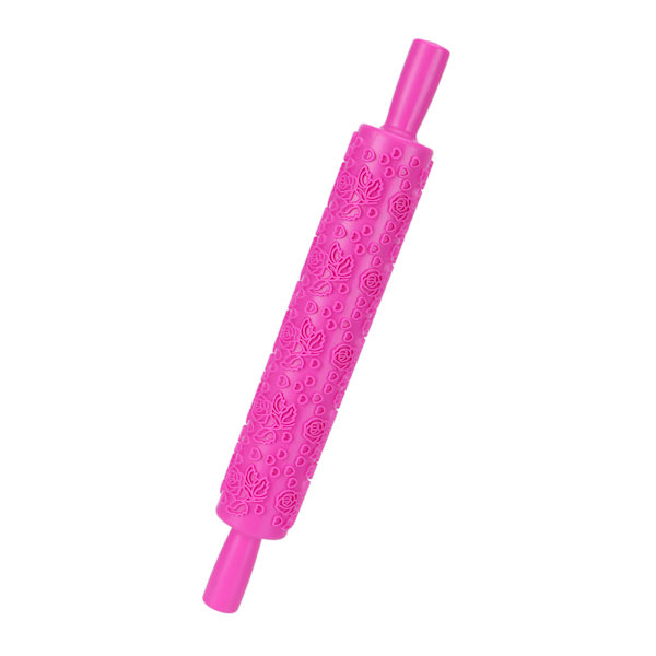 Fondant Kjevle Plast Embossed Roller for Cookies Biscuits Pastry Cake DecorationRose