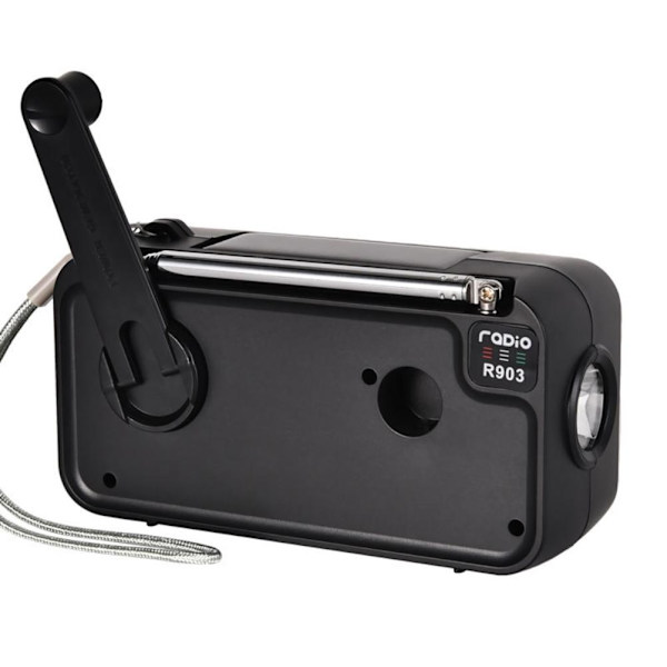 Bærbar Solar Håndsveiv Radio AM FM WB Multiband Dynamo Radio med 2000 mAh Power Bank SOS Alarmfunksjon for campingreiser i nødstilfelle