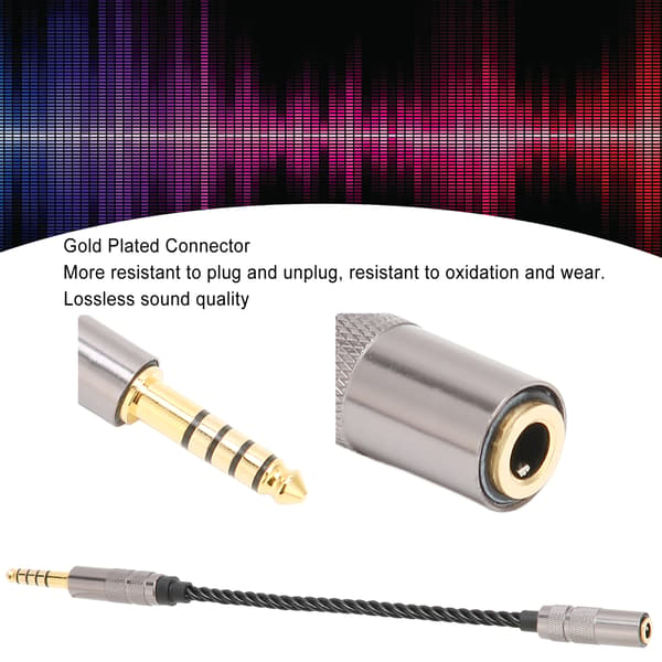 Kuulokeadapterikaapeli kullattu 4,4 mm balansoitu uros - 3,5 mm stereonainen adapterijohto