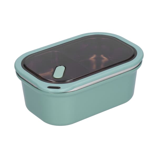 1,2L Bento-låda i rostfritt stål Dubbellager Läcksäker Förseglad Matbehållare Förvaringslåda för Skolpicknick (Grön)