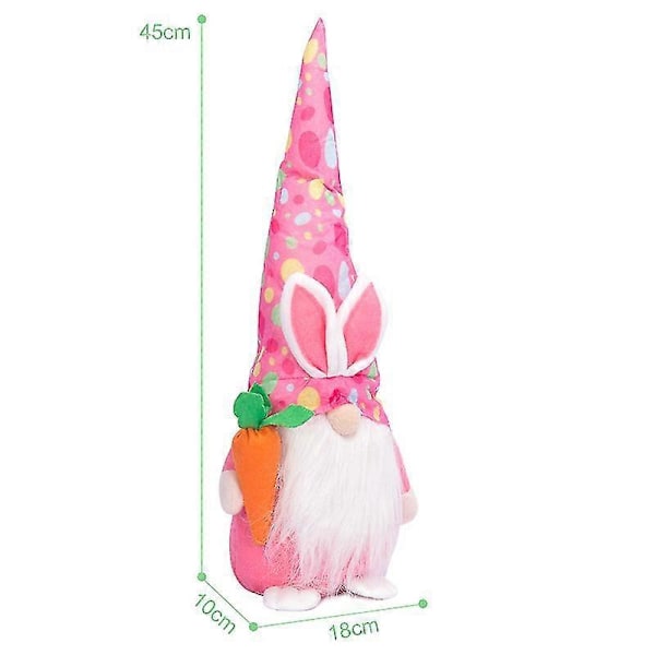 Kaninpynt Nisser Gonk Pynt Gulrot Kaninpynt Dukke Party Favor (35,5x15 cm) (1 stk, rosa)