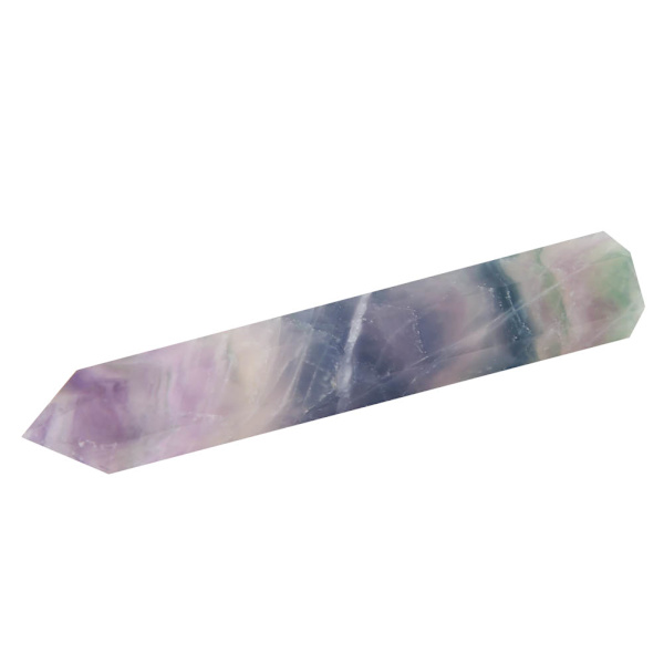 Enkelspetsig färgad fluoritkristallpelare helande meditationskristallkvarts ZZ0144
