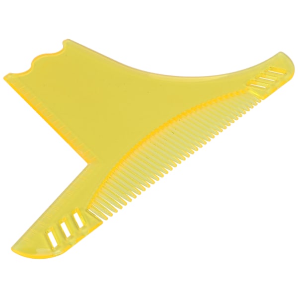 Miesten läpinäkyvä parran muotoilutyökalu muovinen viiksien muotoileva partamalliopas läpinäkyvä keltainen
