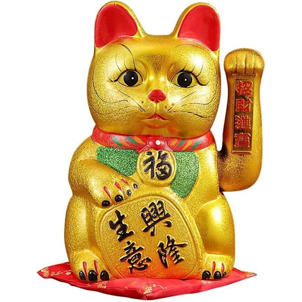 Vinkende Lykkekat Japansk Porcelæn 18x10cm Forretningssucces