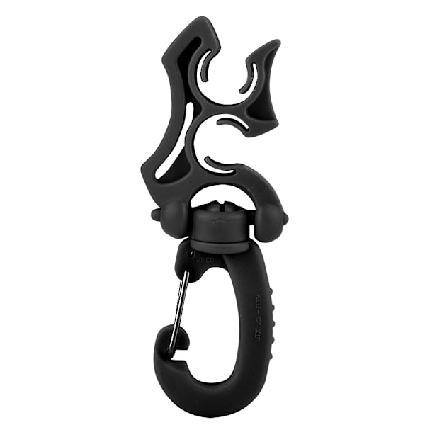 Scuba Diving Dobbelt BCD slangeholder Clip Regulator Holder Spænde krog til snorkling (sort)