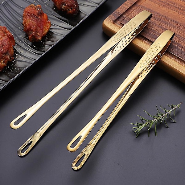 Koreanske og Japanske BBQ Tænger - Rustfrit Stål Grill Tænger til Madlavning af Fisk, Steak og Grillmad