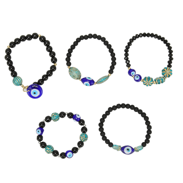 Black Obsidian Bracelet Elasticity Protection Blessing Amulet Blue Eye Obsidian Bracelet for Men Women