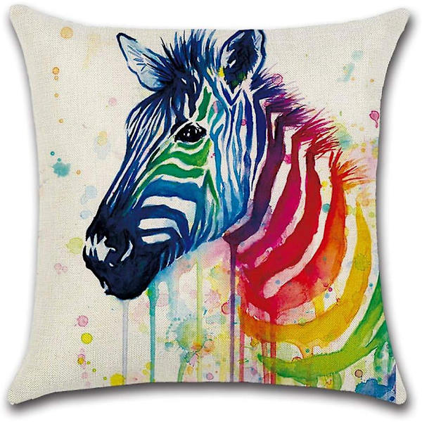set Rainbow Animal Print polyesteripellavatyynynpäälliset vuodesohvan sisustukseen, 45x45cm