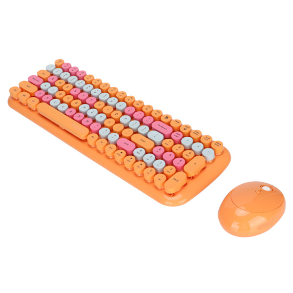 Tangentbord Mus Combo 2.4G Trådlös Teknik Smart Energisparande Långdistansöverföring Tangentbord och MusVibrant Orange Mix