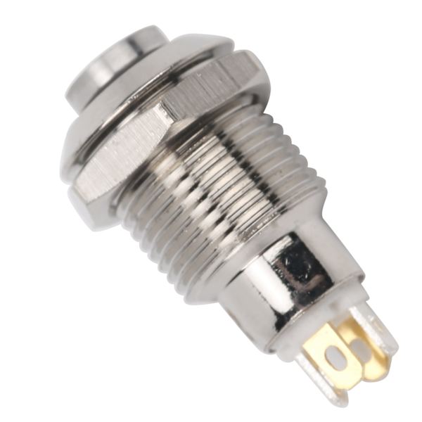 Metallipainonappi, nollaustyyppi, vedenpitävä, valolla, 10 mm, 3 V, pienivirtaisille ovikelloille (keltainen)