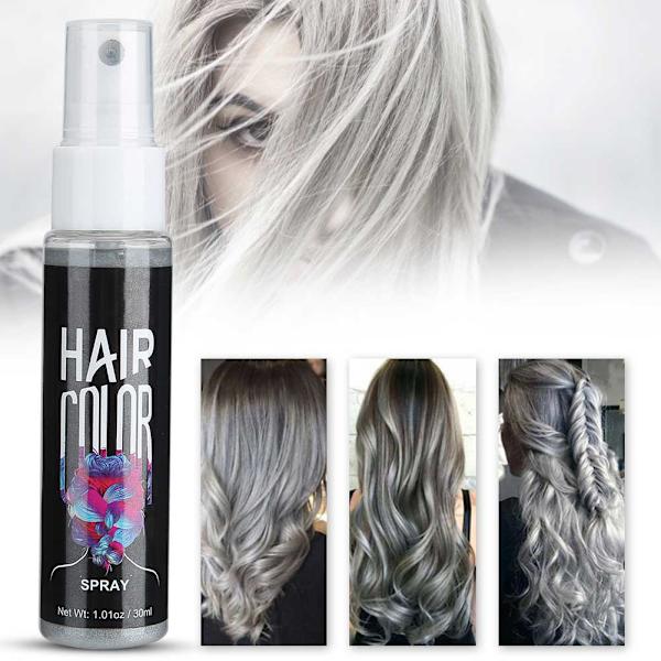 Sevich 30ml Temporary Hårfärgningsspray DIY Hårfärg Spray Hårspray LiquidGray