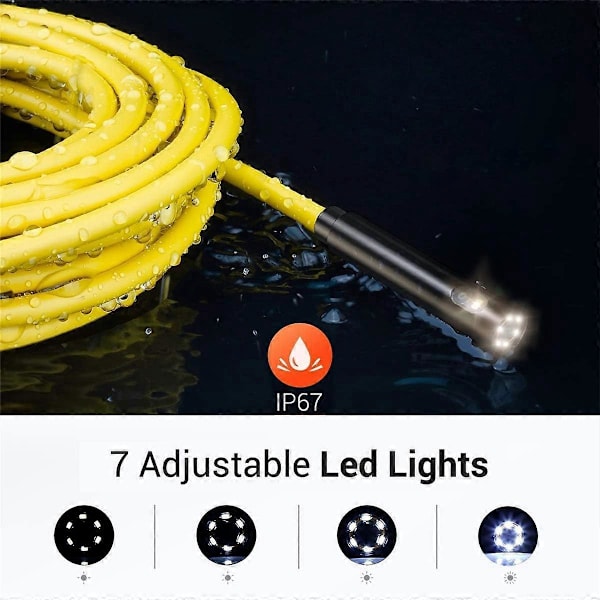 Endoskopkamera med dobbel linse 1080P Inspeksjonskamera 6 LED Zoom