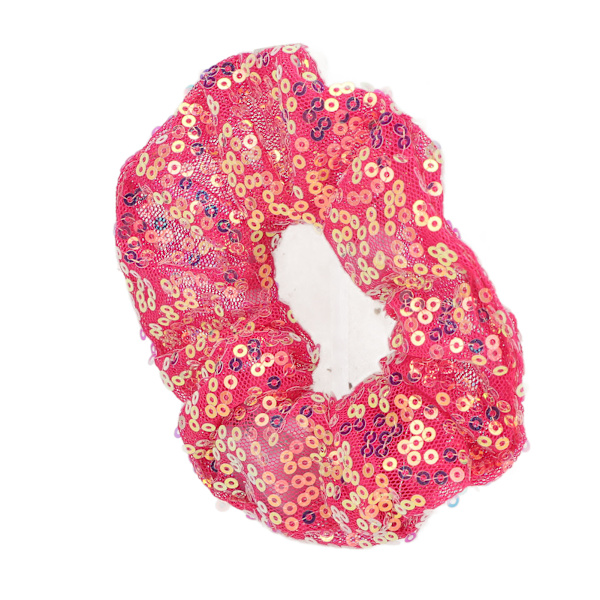 5 st LED paljetterade Scrunchies Lighting Glow Portable Elastics Hårband Scrunchy för jul Mörkröd