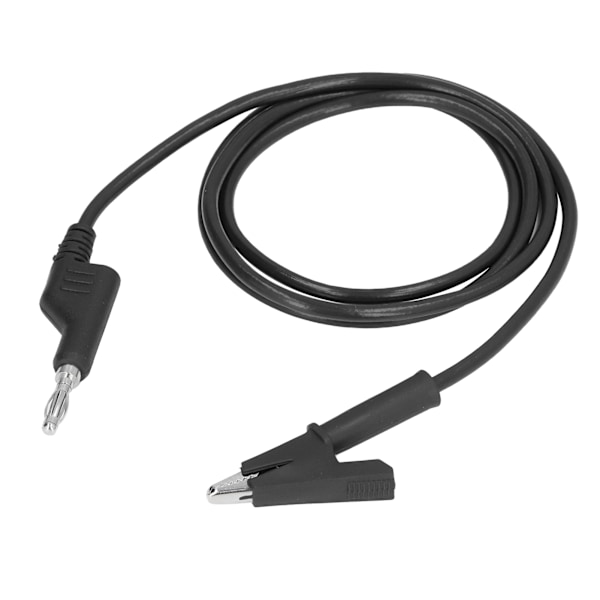 Krokodilleclips-testledninger Bananstikledningskabel Fleksibel til elektrisk test J.70035-1 4 mm Sort