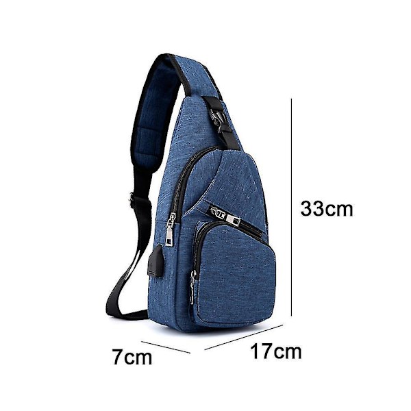 Olkalaukku Rintapussi Crossbody Daypack Naisille Miehille - Sininen