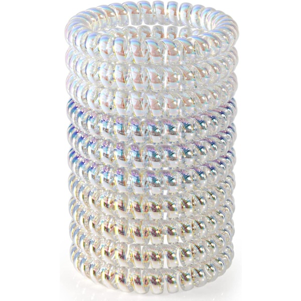 Umerkede plastspiral-hårbånd, 10 stk spiralhårbånd for skadefri hestehalefiksering - hårtilbehør for kvinner