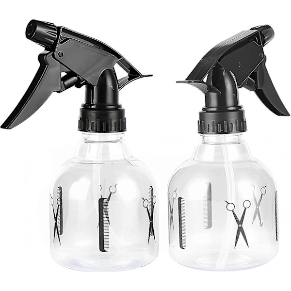 250ml Tom Vatten Hårsprayflaska Återfyllningsbar Trigger Spruta Plast Sprayflaskor för Hårstyling Resor Växter - 2st