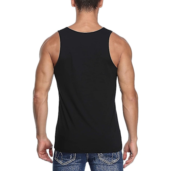 Bambusrayon Stretch Tank Tops för Män Crew Neck XXL 3-pack Svart