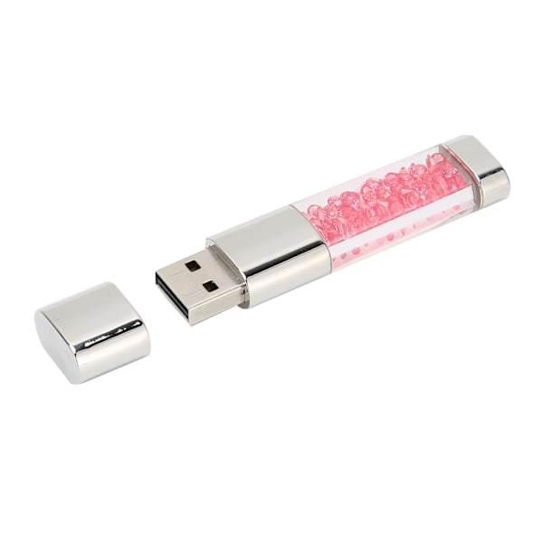 U Disk Unik Bærbar USB 2.0 Høyhastighets Lagringsoverføring Les Data Flash-stasjon Rose Red Diamond 64GB