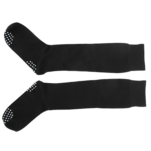 1 par kvinnesokker, fasjonable, høye elastiske knestrømper for yoga, dans, sport, svart