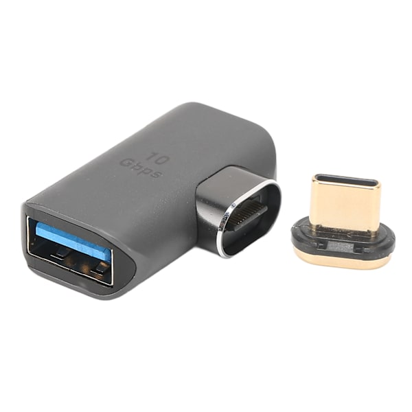 Typ C till USB3.1 magnetisk adapter 24 stift stöder 4K 8K 60HZ HDR mörkgrå typ C rätvinklig adapter för bärbara datorer surfplattor